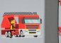 Preview: Feuerwehr Panel mit Feuerwehrautos, grau, Baumwoll-Jersey Kinderstoff
