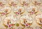 Preview: Autumn Medaillon fabric for children by Hilco french terry squirrels, mushrooms and flowers