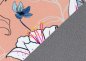 Preview: Fiete Blumen Nano Softshell in lachs mit Blumen, Innenseite Fleece grau von Swafing