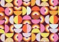 Preview: Geometric pattern Canvas im Retromuster Farbe beere pink von Lycklig Design und Swafing