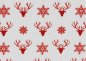 Preview: Joel Deers Weihnachtsstoff weiss rot kleingemusterte Baumwolle Webware mit Rehen