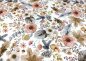 Preview: Lutin Flower ecru, braun Baumwoll-Jersey mit Blumen und Pilzen von Hilco