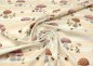 Preview: Lutin Stripe puder, ecru Baumwoll-Jersey mit Blockstreifen, Pilzen und Zwergen von Hilco