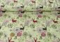 Preview: Maria christmas fabric green with deer and flowers