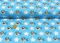 Preview: Pirato Stars blue jersey Hilco fabric for kids with pirate heads and stars by JaTiJu