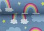 Preview: Prinzessin Phantasie Rainbow Kinderstoff mit Regenbogen, Sternen und Punkten Jersey für Mädchen von Swafing