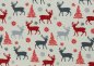 Preview: Rudolph Weihnachtsstoff French Terry, ein Sweatstoff in zartem grau mit Rehen