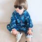 Preview: Hamburger Liebe Kids collection Design Sea side Otto the Octopus blue organic cotton elastic jersey