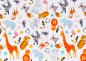 Preview: Tomke animals French Terry white fabric for children by Swafing