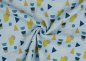 Preview: Musselin Toni hellblau Double Gauze Meterware Kinderstoff mit geometrischen Formen Biostoff