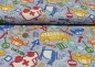 Preview: Trafic Line Vehicles jersey blue mottled Hilco fabric for kids