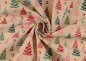 Preview: XMAS Pastell Canvas ecru christmas fabric with christmas trees