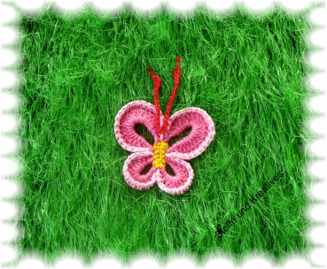 butterfly  crochet  pink
