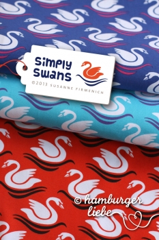 Simply Swans Stretch Jersey turquoise Hamburger Liebe
