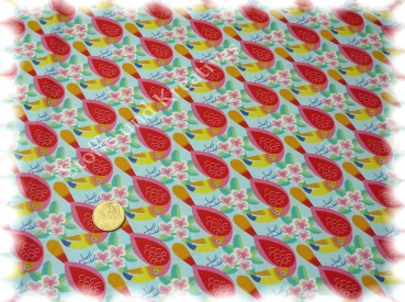 Tucan cotton poplin parrots blue Hilco 50 cm