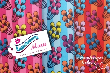 Kamehameha Maui Popeline turquoise 50 cm Hamburger Liebe