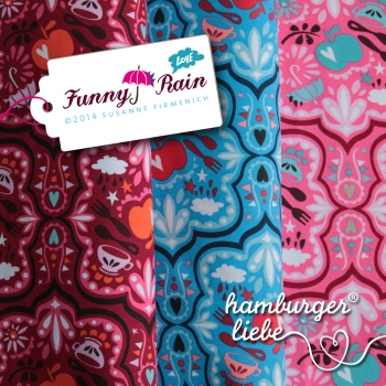 Funny Rain-Shirt Stretch-Jersey pink Hamburger Liebe 50 cm