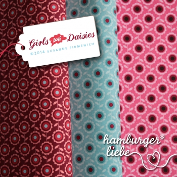 Girls Daisies-Cord Babycord corduroy mint Hamburger Liebe    Rest 25 cm reduced