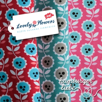 Lovely Flowers-Shirt Stretch-Jersey pink Hamburger Liebe 50 cm