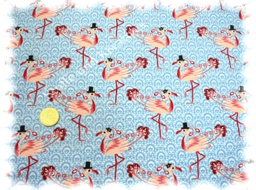 Flamingo-Jersey Elastic-Jersey print blue 50 cm