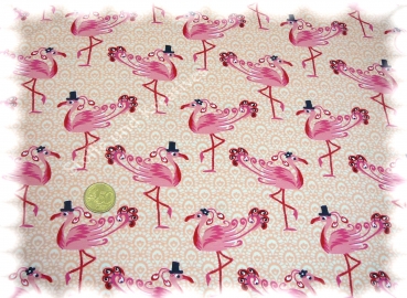 Flamingo-Jersey Elastic-Jersey print salmon pink 50 cm