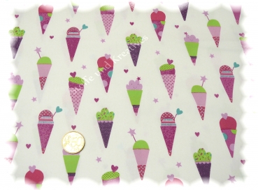 Gelati cotton poplin white purple Hilco 50 cm