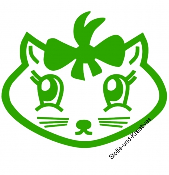 Katze Susi  Velours Motiv grün