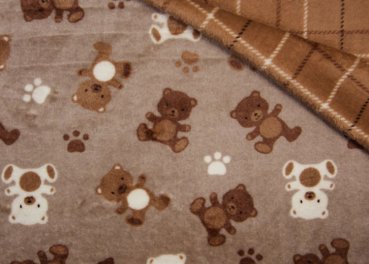 Kuschelnicky Bären brown Doubleface flanell fleece  fabric for kids