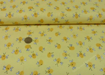 Bugs Bees jersey yellow Hilco fabric for kids