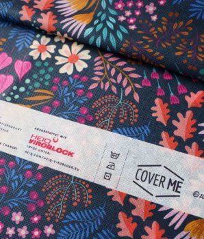 Cover Me Albstoffe Hamburger Liebe Design Flower Field blau Upgrade für FFP2 Masken HeiQ Filtervlies