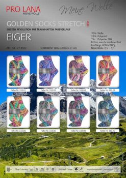 Eiger Stretch Sockenwolle von Golden Socks, Pro Lana,  Strumpfwolle, 8 Farbstellungen, Farbverlaufsgarn