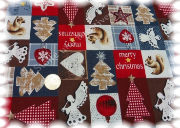 Engelspatch Christmas fabric brown red 50 cm