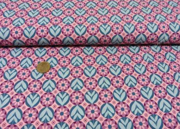 Fantasia 1 cotton woven fabric pink by Hilco