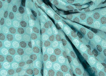 Felpi Punkte soft mint Sweatshirt fabric for kids by Hilco