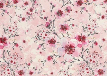 Fiete Nano Softshell in rosa mit großen Blumen, Innenseite Fleece grau von Swafing