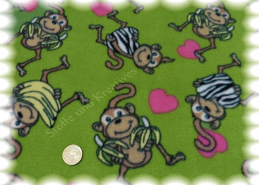 Fleece Äffchen grün monkeys