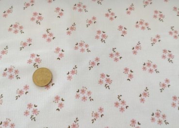 Flowers Glitter corduroy with small flowers ecru