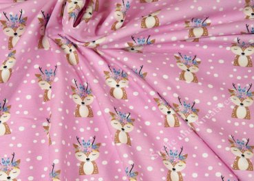 Forest Friends Hilco pink fabric for kids