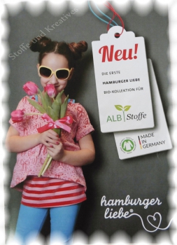 Bow-Parade türkis weiß Bio Jaquard Jersey GOTS Hambuger Liebe 50 cm