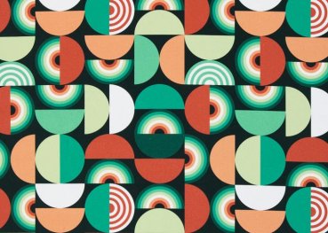 Geometric pattern Canvas im Retromuster Farbe grün von Lycklig Design und Swafing