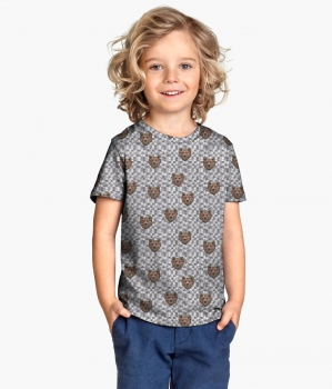 Geometric Bear Elastic-Jersey grey