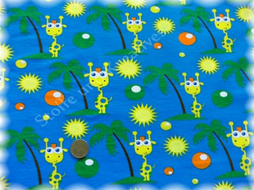 Giraffen auf Urlaub Elastic-Jersey blue 50 cm