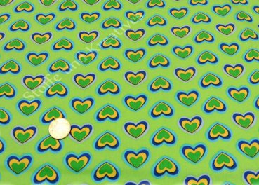 Green Hearts Stenzo Baumwolle Webware grün