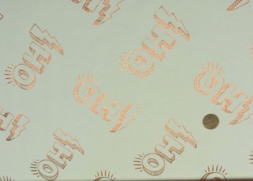 Hamburger Liebe Glow Kollektion Design Oh ecru Bio-Baumwolle-Jersey mit glitzerndem Schriftzug