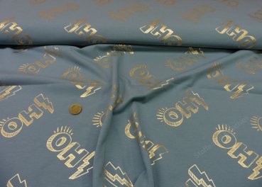 Hamburger Liebe Glow collection design Oh dusty blue stretch-jersey kbA cotton