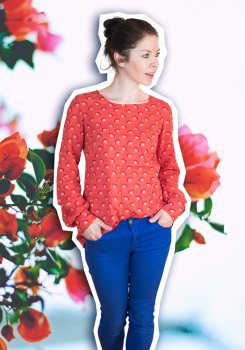 Hamburger Liebe In my Garden Design Pick a berry red cotton viscose