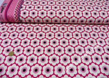 Hamburger Liebe Sakura Design Nippon Flowers pink ecru Jersey aus Bio-Baumwolle von Albstoffe
