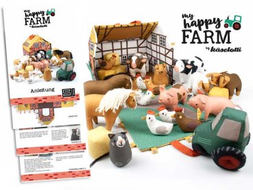 My Happy Farm Panel Bauernhof-Spielset von Käselotti und Swafing aus Baumwolle Webware, Kinderstoff