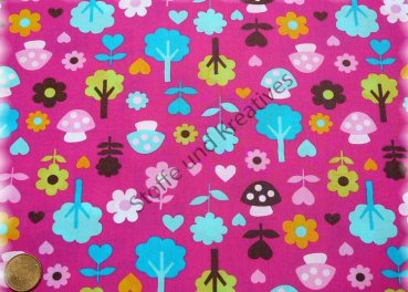 Janica cotton poplin pink fabric for children