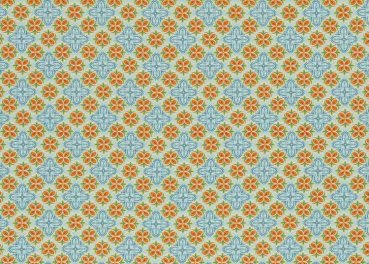 Julia Ornaments aqua cotton woven fabric by Sswafing